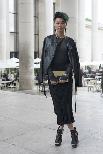An all-black look is especially fierce with ankle boots and a leather jacket.
An all-black look is especially fierce with ankle boots and a leather jacket.