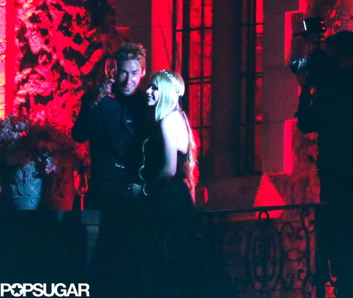 Avril Lavigne and Chad Kroeger toasted Champagne after getting married.
Avril Lavigne and Chad Kroeger toasted Champagne after getting married.