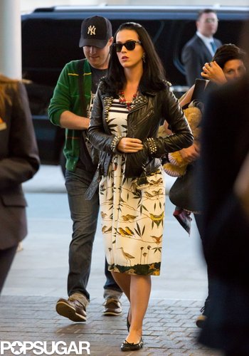 Katy Perry picked a printed, retro dress for a recent trip out of town.
Katy Perry picked a printed, retro dress for a recent trip out of town.