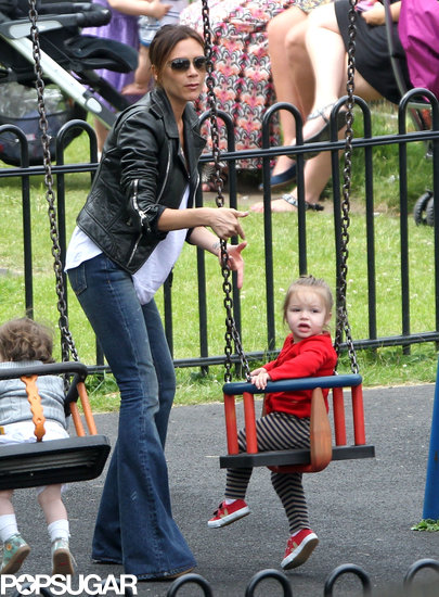 Victoria Beckham spent some time on the playground with her daughter, Harper.
Victoria Beckham spent some time on the playground with her daughter, Harper.
