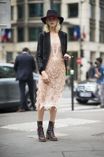 A romantic beaded dress got sharpened up right away with a black blazer and lace-up flat boots.
Source: Le 21ème | Adam Katz Sinding
A romantic beaded dress got sharpened up right away with a black blazer and lace-up flat boots.
Source: Le 21ème | Adam Katz Sinding