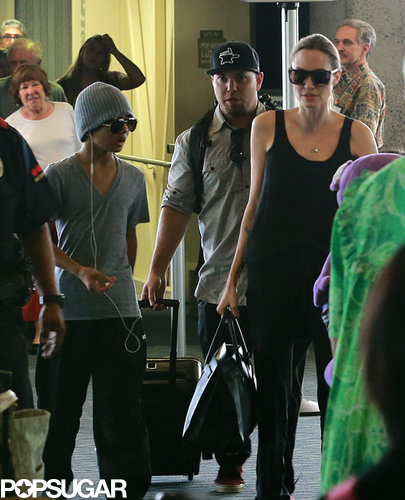 Angelina Jolie and her boys touched down in Hawaii.
Angelina Jolie and her boys touched down in Hawaii.