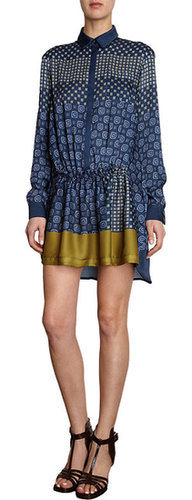 A shirtdress with a gathered waist ($525), an established silhouette in the Thakoon Addition language, is made over for Pre-Fall in a silky, scarf-like print.
A shirtdress with a gathered waist ($525), an established silhouette in the Thakoon Addition language, is made over for Pre-Fall in a silky, scarf-like print.