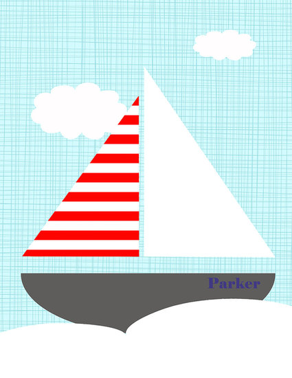 Customize this sailboat print ($16) with your little one's name for a personal touch.
Customize this sailboat print ($16) with your little one's name for a personal touch.