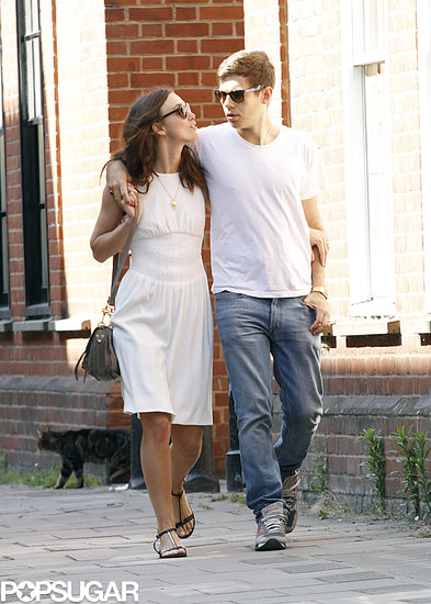 Keira Knightley looked up at James Righton during their stroll.
Keira Knightley looked up at James Righton during their stroll.