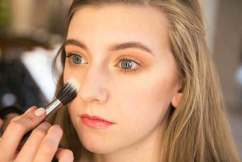 To ensure everything stays in place, set the entire look with Blot Powder ($24). Bettelli recommends applying with a brush for easier blending.
To ensure everything stays in place, set the entire look with Blot Powder ($24). Bettelli recommends applying with a brush for easier blending.
