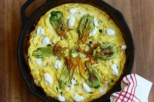 Squash Blossom and Goat Cheese Frittata Squash Blossom and Goat Cheese Frittata