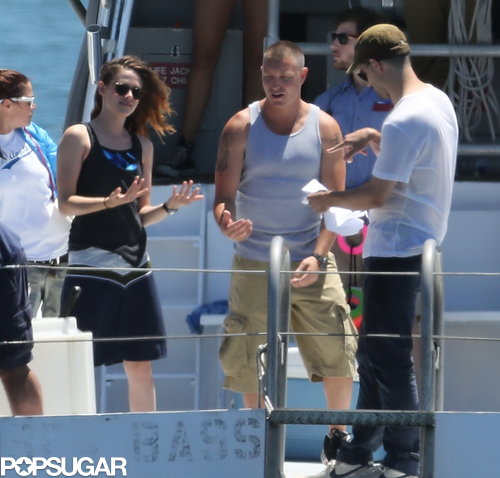 Kristen Stewart boarded a boat to film scenes for her new project, Camp X-Ray, in LA.
Kristen Stewart boarded a boat to film scenes for her new project, Camp X-Ray, in LA.