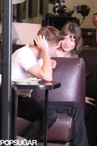 Smokin' Hot Robert Pattinson Gets Close to Mia Wasikowska on Set Smokin' Hot Robert Pattinson Gets Close to Mia Wasikowska on Set