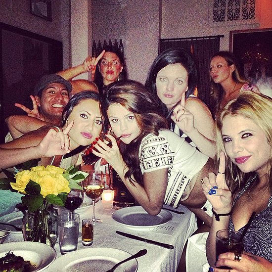 Selena Gomez posed at a dinner table with her friends, including Ashley Benson, for her 21st birthday party.
Source: Instagram user itsashbenzo
Selena Gomez posed at a dinner table with her friends, including Ashley Benson, for her 21st birthday party.
Source: Instagram user itsashbenzo