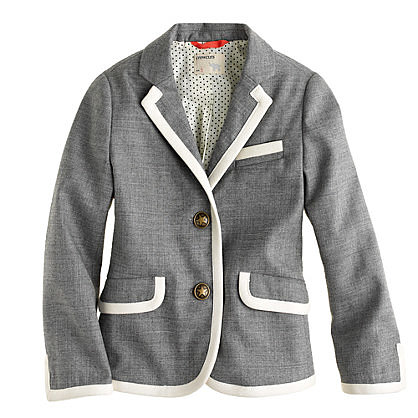 J.Crew Girls' Schoolboy Blazer in Tipped Flannel J.Crew Girls' Schoolboy Blazer in Tipped Flannel