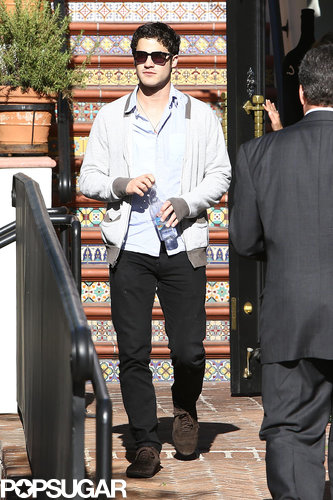 Darren Criss attended Cory Monteith's memorial celebration in LA on Thursday.
Darren Criss attended Cory Monteith's memorial celebration in LA on Thursday.
