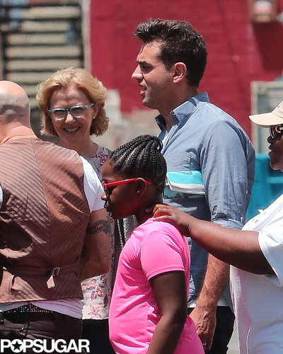 Bobby Cannavale and Annette Bening filmed scenes on the set of Imagine in LA.
Bobby Cannavale and Annette Bening filmed scenes on the set of Imagine in LA.