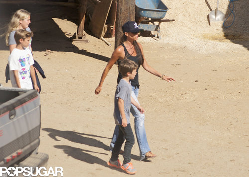 Victoria Beckham walked with her sons.
Victoria Beckham walked with her sons.