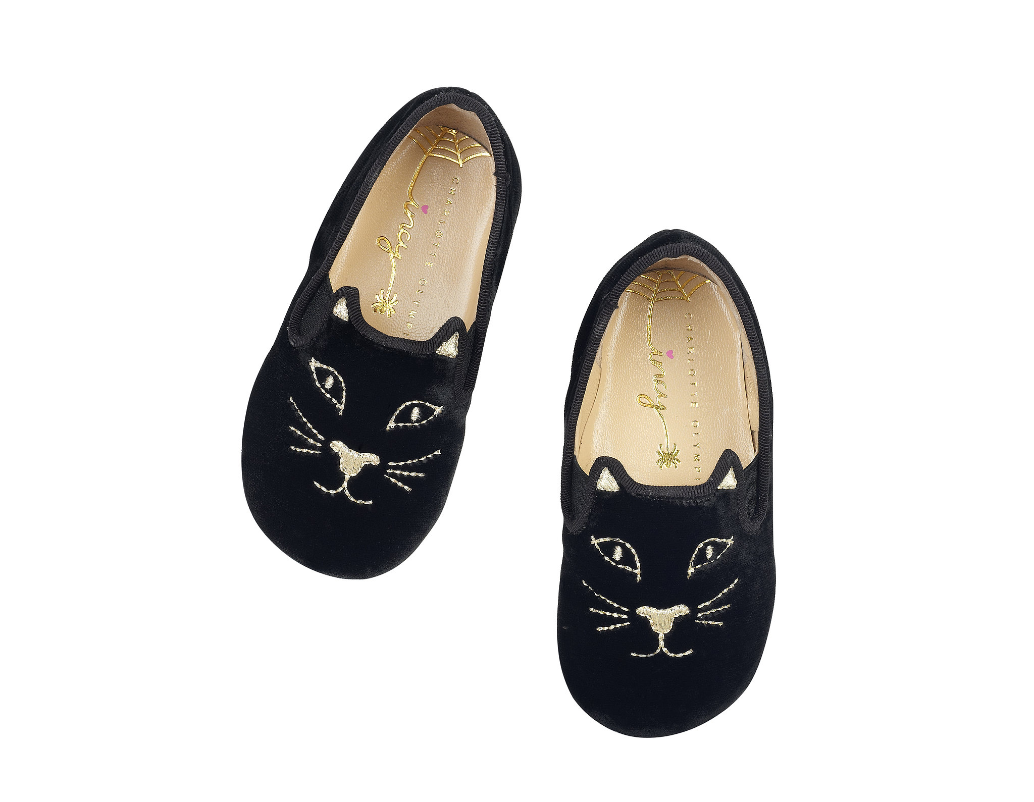 Charlotte Olympia Kitten slip-on shoes ($125) in black ...