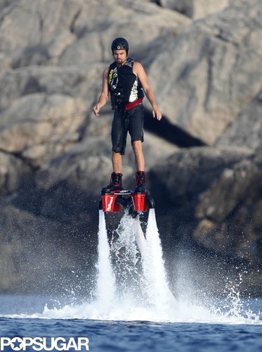 Leonardo DiCaprio rode on a Flyboard on Tuesday in Ibiza, Spain.
Leonardo DiCaprio rode on a Flyboard on Tuesday in Ibiza, Spain.