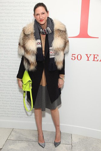 Fur and heels juxtaposed against a neon schoolboy satchel and knit scarf adds up to the sort of intrigue we've come to expect from the J.Crew chief.
Fur and heels juxtaposed against a neon schoolboy satchel and knit scarf adds up to the sort of intrigue we've come to expect from the J.Crew chief.