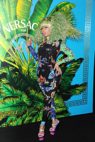 Asking Nicki Minaj to blend in is usually a much taller order than it was at the Versace for H&M launch.
Asking Nicki Minaj to blend in is usually a much taller order than it was at the Versace for H&M launch.