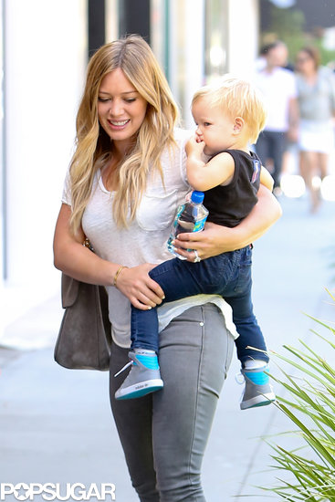 Hilary Duff had lunch with her son, Luca, on Saturday in LA.
Hilary Duff had lunch with her son, Luca, on Saturday in LA.