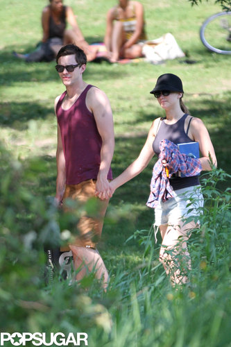 Jennifer Lawrence and Nicholas Hoult held hands at the park.
Jennifer Lawrence and Nicholas Hoult held hands at the park.
