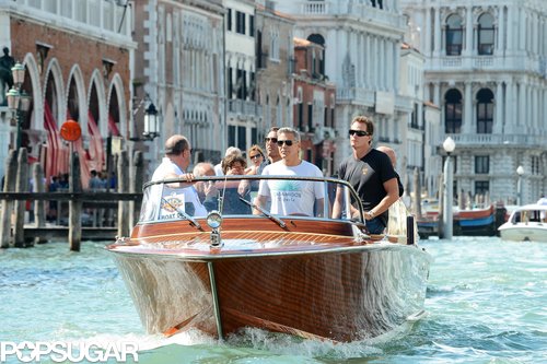 Sandra Bullock and George Clooney Cruise Into Venice Sandra Bullock and George Clooney Cruise Into Venice
