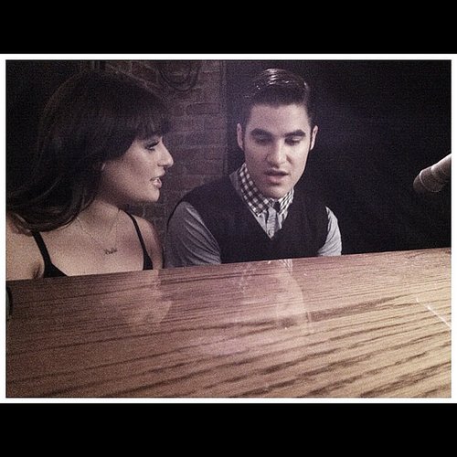 Lea Michele and Darren Criss shared a cute moment at the piano on the set of Glee.
Source: Instagram user msleamichele
Lea Michele and Darren Criss shared a cute moment at the piano on the set of Glee.
Source: Instagram user msleamichele