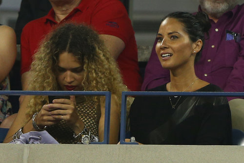 Olivia Munn was in the stands for the men's singles first round match.
Olivia Munn was in the stands for the men's singles first round match.