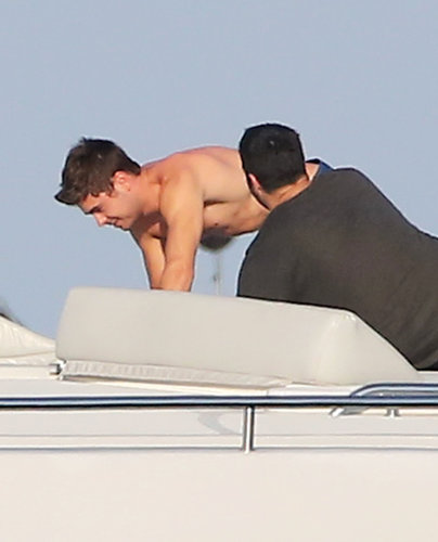 Zac Efron lounged shirtless on a yacht in Saint-Tropez during a July 2012 trip.
Zac Efron lounged shirtless on a yacht in Saint-Tropez during a July 2012 trip.