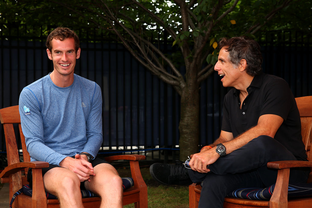 Tennis star Andy Murray chatted with Ben Stiller at the US Open.
Tennis star Andy Murray chatted with Ben Stiller at the US Open.