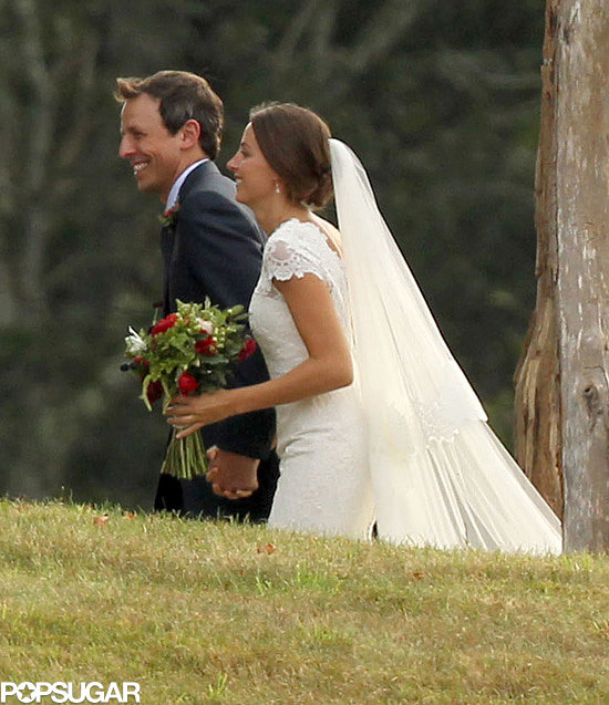 Seth Meyers and his longtime girlfriend, Alexi Ashe, made it official during an intimate Martha's Vineyard ceremony in September 2013.
Seth Meyers and his longtime girlfriend, Alexi Ashe, made it official during an intimate Martha's Vineyard ceremony in September 2013.