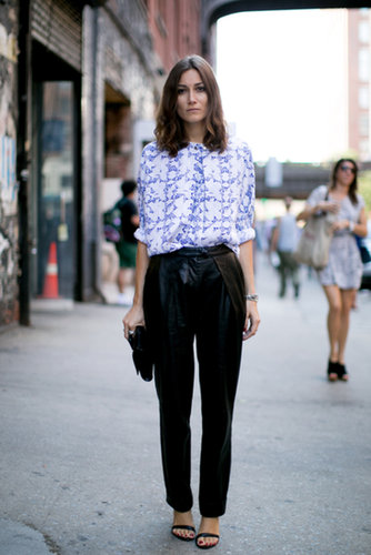 We'd love her floral top and leather pants on their own, but together, they were a standout outfit.
We'd love her floral top and leather pants on their own, but together, they were a standout outfit.