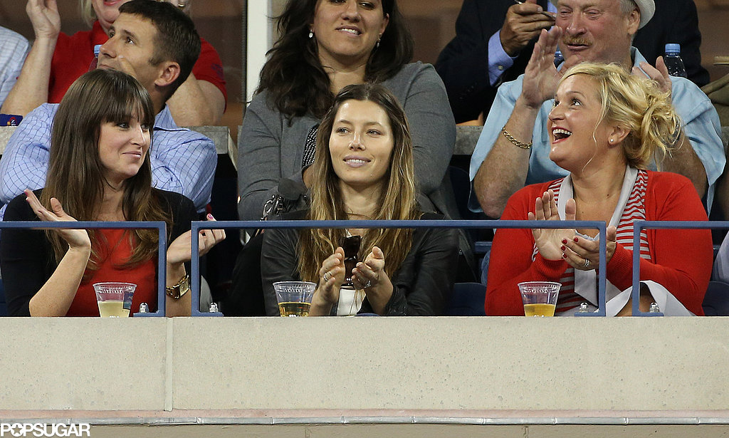 Jessica Biel took a box seat for the action at the US Open.
Jessica Biel took a box seat for the action at the US Open.