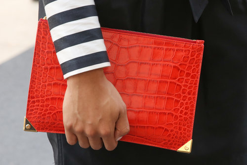 A pop of red and an exotic finish.
A pop of red and an exotic finish.