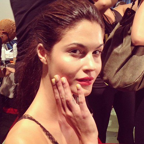 The finished look at Christian Siriano was snapped right before the runway began.
The finished look at Christian Siriano was snapped right before the runway began.