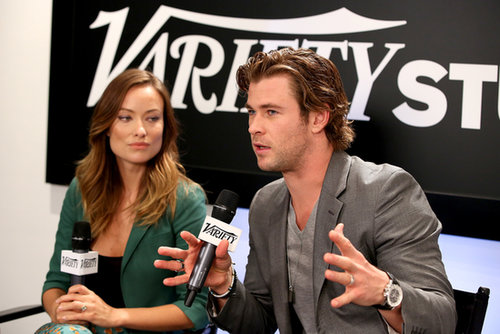 Olivia Wilde and Chris Hemsworth linked up to discuss their film Rush at the Variety Studio.
Olivia Wilde and Chris Hemsworth linked up to discuss their film Rush at the Variety Studio.