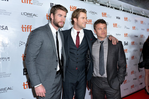 The Hemsworth brothers showed their support for Chris Hemsworth at his Rush premiere.
The Hemsworth brothers showed their support for Chris Hemsworth at his Rush premiere.