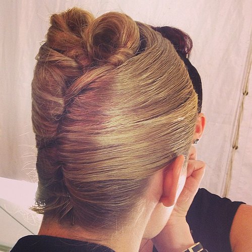 It was shell-shaped updos by Orlando Pita for the Carolina Herrera show.
It was shell-shaped updos by Orlando Pita for the Carolina Herrera show.