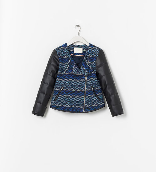 Your little downtown girl will be ready for any style situation in Zara Kids' faux leather-sleeved Combination Jacket ($60).
Your little downtown girl will be ready for any style situation in Zara Kids' faux leather-sleeved Combination Jacket ($60).
