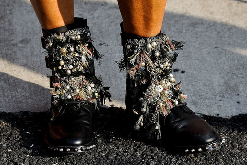 Anna Dello Russo took the Saint Laurent Fall '13 boots from the runway to the street.
Anna Dello Russo took the Saint Laurent Fall '13 boots from the runway to the street.