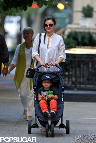 Miranda Kerr pushed Flynn in his stroller in NYC.
Miranda Kerr pushed Flynn in his stroller in NYC.