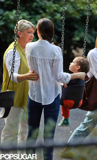 Miranda Kerr's mother, Therese, accompanied her to the playground with Flynn.
Miranda Kerr's mother, Therese, accompanied her to the playground with Flynn.