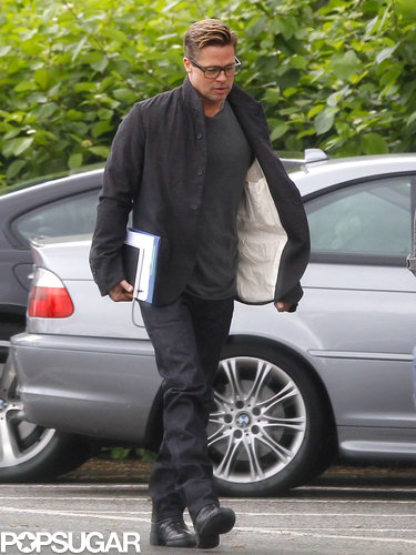Brad Pitt reported to his London set.
Brad Pitt reported to his London set.