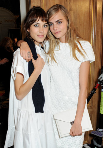 Alexa Chung and Cara Delevingne at Mulberry.
Alexa Chung and Cara Delevingne at Mulberry.