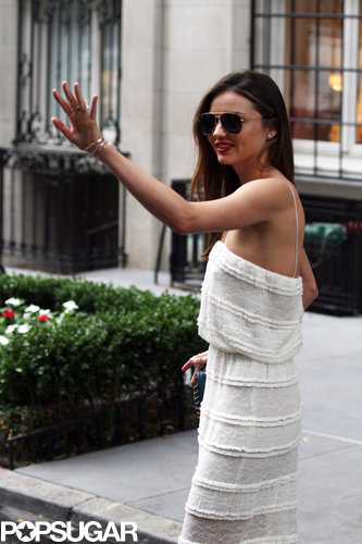 Miranda Kerr gave a wave when she stepped out in NYC on Monday.
Miranda Kerr gave a wave when she stepped out in NYC on Monday.