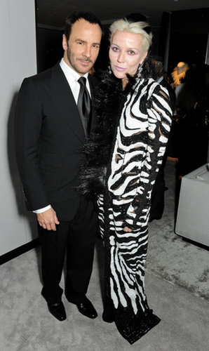 Daphne Guinness joined Tom Ford in his black and white column for the designer's London flagship opening.
Daphne Guinness joined Tom Ford in his black and white column for the designer's London flagship opening.