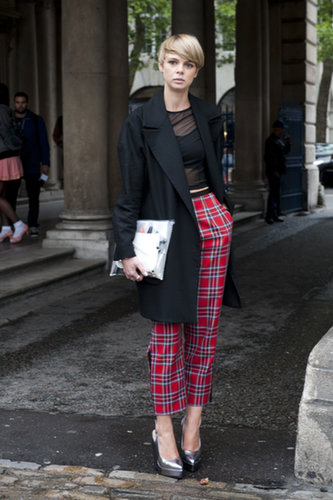 Pulling off plaid like a pro.
Pulling off plaid like a pro.