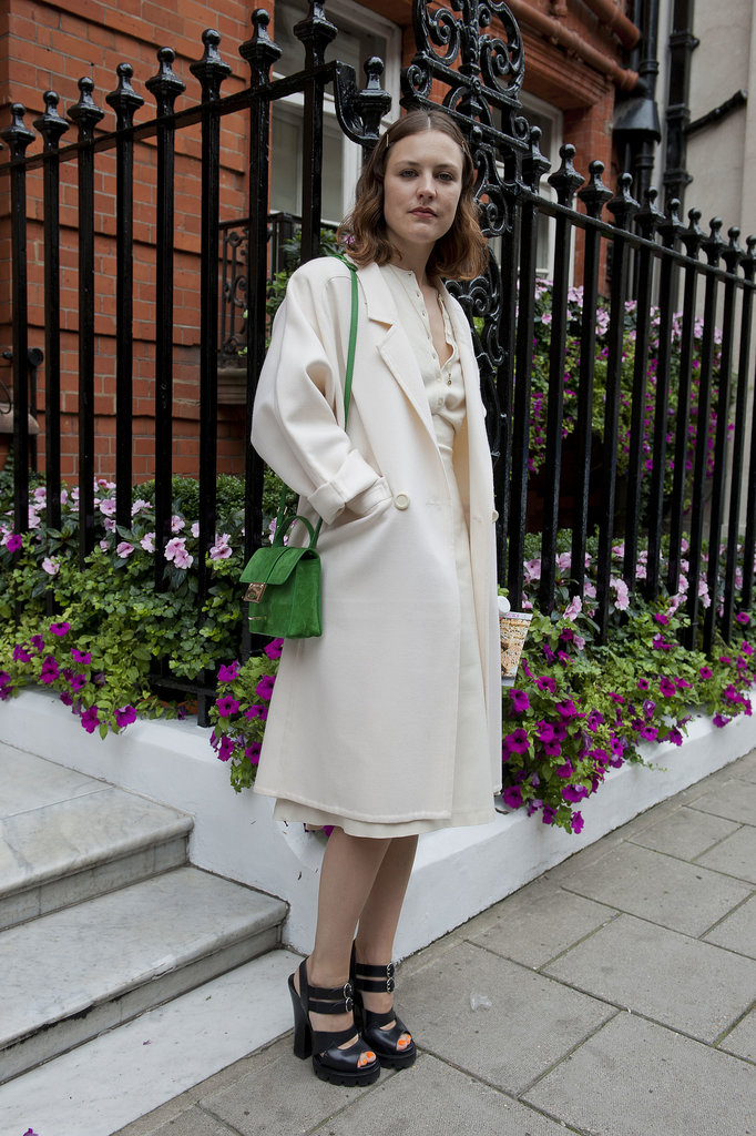 Everything about this says ladylike, except for the chunky-soled platforms.
Everything about this says ladylike, except for the chunky-soled platforms.