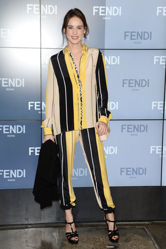 At Milan Fashion Week, Matilda Anna Ingrid Lutz looked stylish and comfortable in a striped set at the Fendi show.
At Milan Fashion Week, Matilda Anna Ingrid Lutz looked stylish and comfortable in a striped set at the Fendi show.