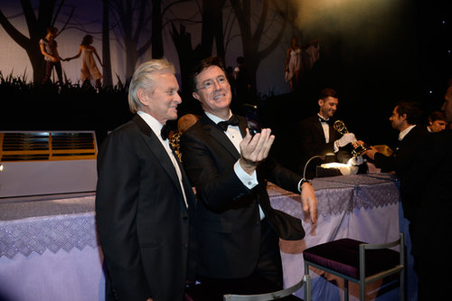 Stephen Colbert and Michael Douglas met up at the 2013 Emmys Governors Ball.
Stephen Colbert and Michael Douglas met up at the 2013 Emmys Governors Ball.