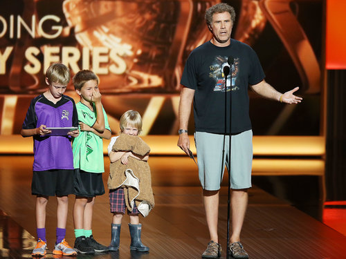 Will Ferrell brought his kids on stage.
Will Ferrell brought his kids on stage.